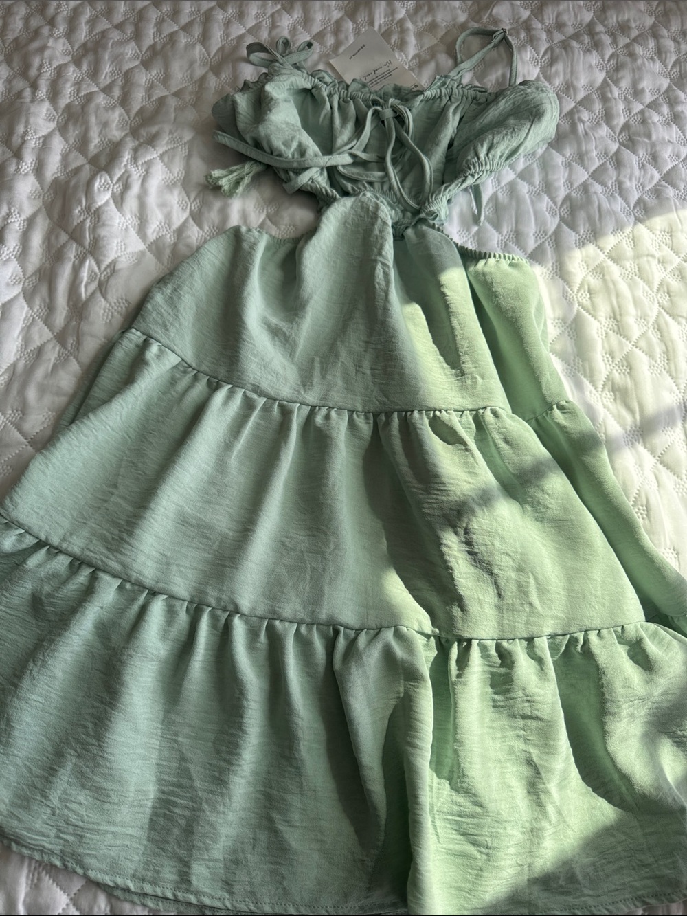 Jenny Yoo Mint Green Tiered Sundress - Picture 1 of 5